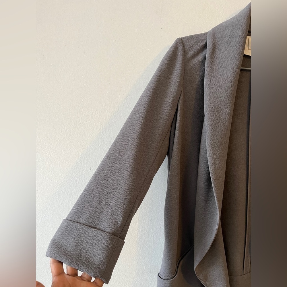 Aritzia Gray Draped Open-Front Blazer - Picture 6 of 11